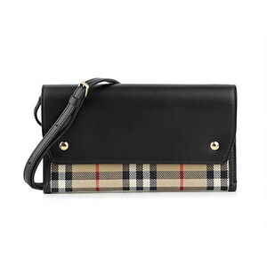 Burberry Check Leather Clutch Bag Beige